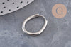 Oval hoop earrings in 201 stainless steel with platinum plating, 20.5mm, the pair VALIDE