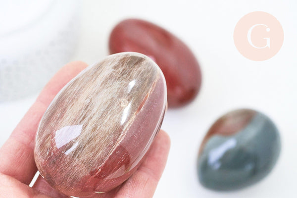 Décorations naturelles en jaspe d'océan 30-52mm, pierre naturelle lithothérapie, x1 (G5764)