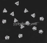 EP 10 Perles Fleurs Verre tchèque transparentes