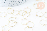 EP -Anneaux créoles en acier 316 doré inoxydable 16mm, supports création bijoux x20 G6068