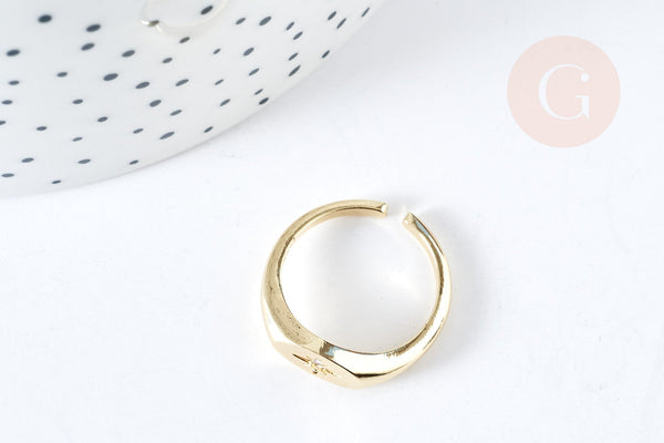 EP Bague chevalière étoile laiton doré 304 inoxdydable 17.2mm, x1