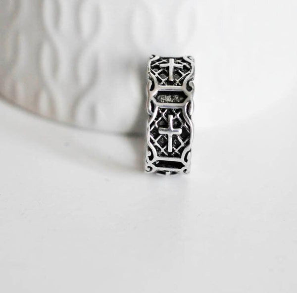 EP Bague croix argenté homme 20mm, x1 (G0764)