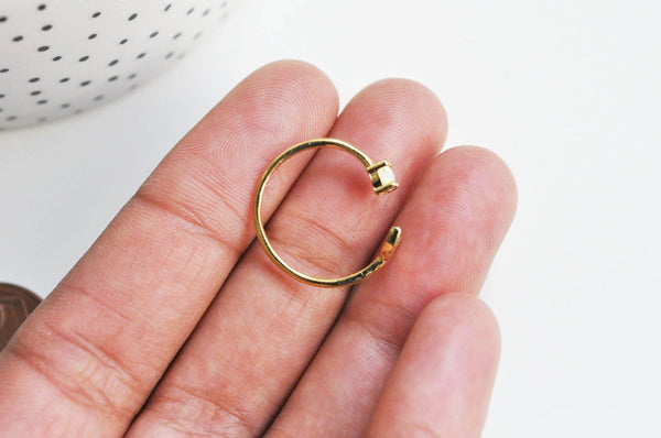 EP Bague dorée 14k opale lune,creation bijou femme, bijou minimaliste, bague dorée pierre, cadeau anniversaire, 16.5mm, x1,G3454
