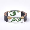 EP Bague ébène bois résine feuille d'or 19mm, x1 (G2341)
