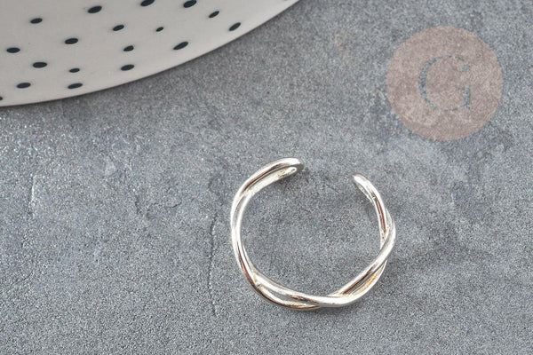 EP-Bague réglable croisée argent 925 massif 20mm, x1 (G9137)