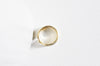 EP Bague réglable dorée 16K feuille, creation bijoux,bijou minimaliste, support bague, création bague, diamètre 16mm