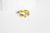 EP Bague réglable dorée 16K feuille, creation bijoux,bijou minimaliste, support bague, création bague, diamètre 16mm