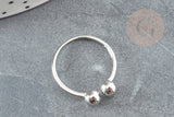 EP-Bague réglable finition boule argent 925 massif 20mm, x1 (G9143)