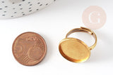 EP-Bague réglable pour cabochon 18mm laiton brut, x5 (G1904)
