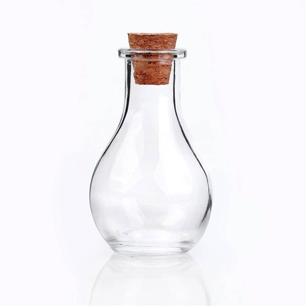 EP Bouteille verre et bouchon en liège 49x88mm, x1 (G0209)