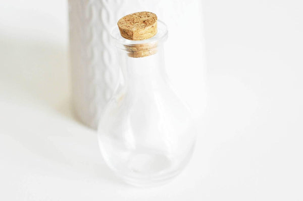 EP Bouteille verre et bouchon en liège 49x88mm, x1 (G0209)