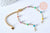 EP -Bracelet fin résine multicolore acier doré 14k avec anneaux 16mm, création bracelet acier doré inoxydable sans nickel, x1 G6805