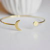 EP Bracelet jonc réglable lune 14k, fournitures créatives, laiton doré 14K, bracelet fantaisie, fabrication bijoux, bracelet doré, 64mm