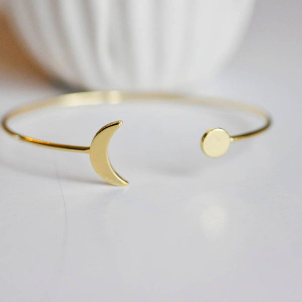 EP Bracelet jonc réglable lune 14k, fournitures créatives, laiton doré 14K, bracelet fantaisie, fabrication bijoux, bracelet doré, 64mm