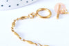 EP -Bracelet maille olive fermoir Toggle acier inoxydable doré 202mm, bracelet chaîne fine, x1 G7129