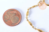 EP -Bracelet maille olive fermoir Toggle acier inoxydable doré 202mm, bracelet chaîne fine, x1 G7129