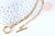 EP -Bracelet maille olive fermoir Toggle acier inoxydable doré 202mm, bracelet chaîne fine, x1 G7129