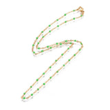 EP Bracelet ou collier acier doré 14k résine verte chaine doree, bracelet chaîne fine,création bijou,1.5mm,20.5cm, x1 G3600