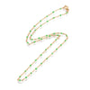 EP Bracelet ou collier acier doré 14k résine verte chaine doree, bracelet chaîne fine,création bijou,1.5mm,20.5cm, x1 G3600