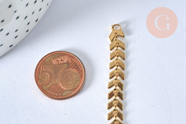 EP Bracelet réglable arrête de poisson acier inoxydable doré 14k 16cm, x1 G5969