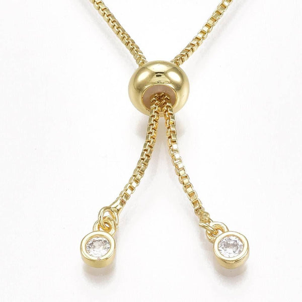 EP Bracelet réglable laiton doré 14k cristaux zircon multicolores, bracelet laiton or,sans nickel,bracelet zircon doré,24cm, x1,G2776