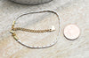 EP -Bracelet tressé coton blanc or acier doré 14k, bracelet doré,création bijoux,bracelet acier inoxydable sans nickel,20.5cm, x1 G6744