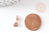 EP-Breloque main poing laiton or rose 18k cristal zircon, x1 G4470