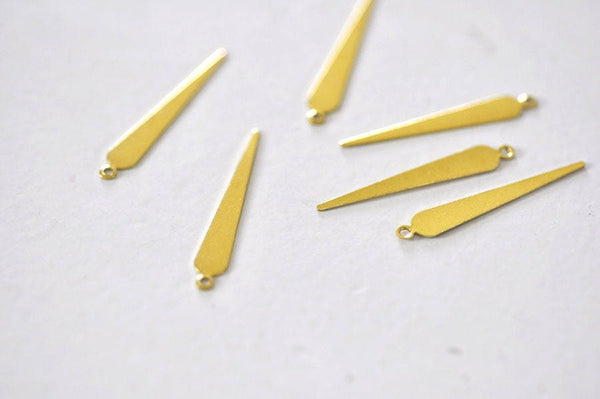 EP Breloque pointe laiton brut , fournitures créatives, pendentif sans nickel,creation bijoux, pendentif laiton,pendentif laiton,32mm,x 5