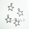 EP Breloques étoiles argentées,Breloque argent tibétain,argent tibétain, breloque argent, création bijoux,12mm, x 5,G2369