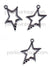 EP Breloques étoiles évidées argent,fournitures créatives,argent tibétain, pendentif argent, création bijoux,2.4cm, x 2-