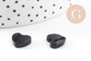 EP-Cabochon coeur obsidienne naturelle 10-12mm, x1 (G4125)