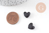 EP-Cabochon coeur obsidienne naturelle 10-12mm, x1 (G4125)