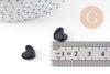 EP-Cabochon coeur obsidienne naturelle 10-12mm, x1 (G4125)