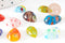 EP-Cabochon dôme millefiori gouttes, cabochon verre,verre millefiori,fait main, x50 G0130