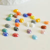 EP Cabochon dôme ovale porcelaine irisée, fournitures créatives, cabochons, porcelaine, fait main, 8mmx6mm, x 10- 20 ou 50 pièces-G1375