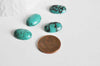 EP Cabochon howlite turquoise 12 x17mm,pierre naturelle, cabochon ovale -G161
