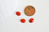 EP Cabochon ovale corail naturel rouge 10x8mm, x1 (G0983)