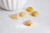 EP Cabochon rond agate naturelle jaune 14mm, x1 (G1012)