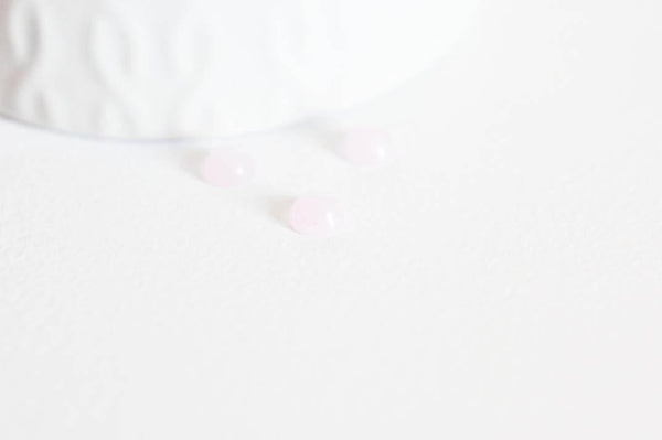 EP Cabochon rond quartz rose naturelle 6mm, x1 (G2228)