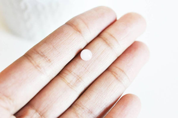 EP Cabochon rond quartz rose naturelle 6mm, x1 (G2228)