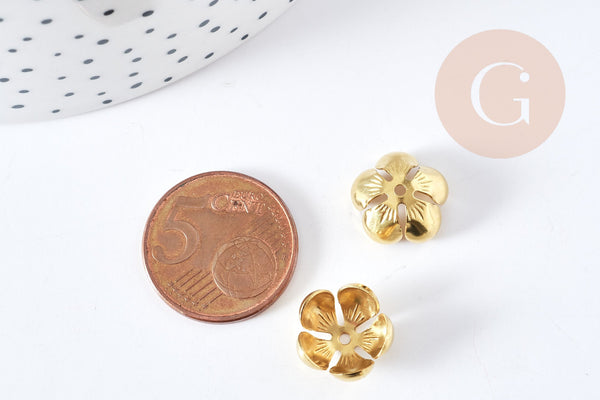 EP-Calottes fleur laiton brut 14mm,x10 (G9227)