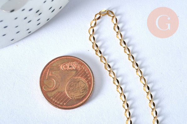 EP Chaine complète acier dorée 14k 2mm,45cm, x1 G3646