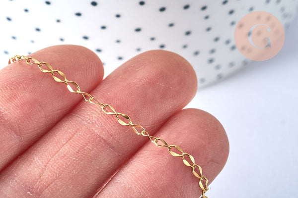 EP Chaine complète acier dorée 14k 2mm,45cm, x1 G3646