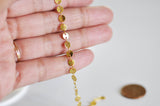 EP Chaine complète acier dorée 14k pastille 5mm, x1 mètre (G1734)