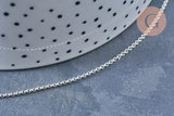EP Chaine de cheville maille rolo très fine argent 925 massif 22.8cm, x1 G8063