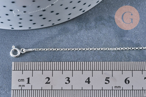 EP Chaine de cheville maille rollo très fine argent 925 massif 22.8cm, x1 G8063