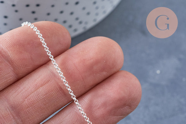 EP Chaine de cheville maille rollo très fine argent 925 massif 22.8cm, x1 G8063