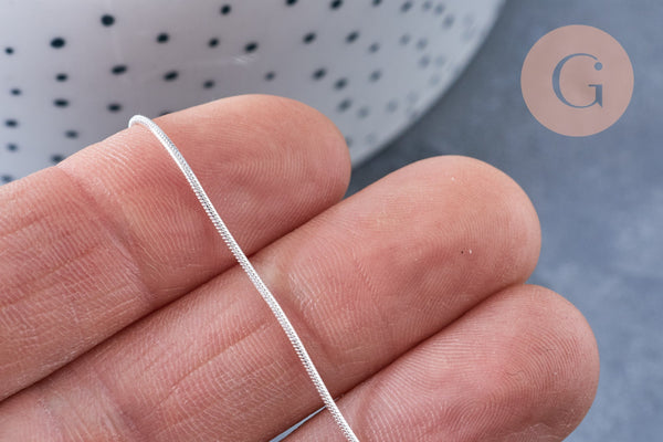 EP Chaine de cheville maille serpent très fine argent 925 massif 25.4cm,x1 (G8327)