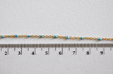 EP Chaine dorée 14 carats fantaisie acier inoxydable résine bleu 1.5mm, x1 metre (G1417)