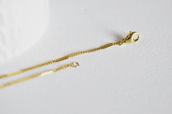 EP Chaine fine dorée fantaisie laiton doré 14K avec fermoir,2mm, 45cm-G0644